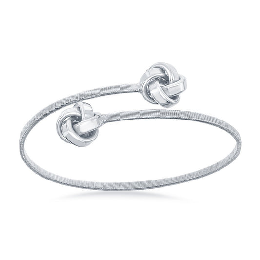 Sterling Silver Love Knot Wire Bangle