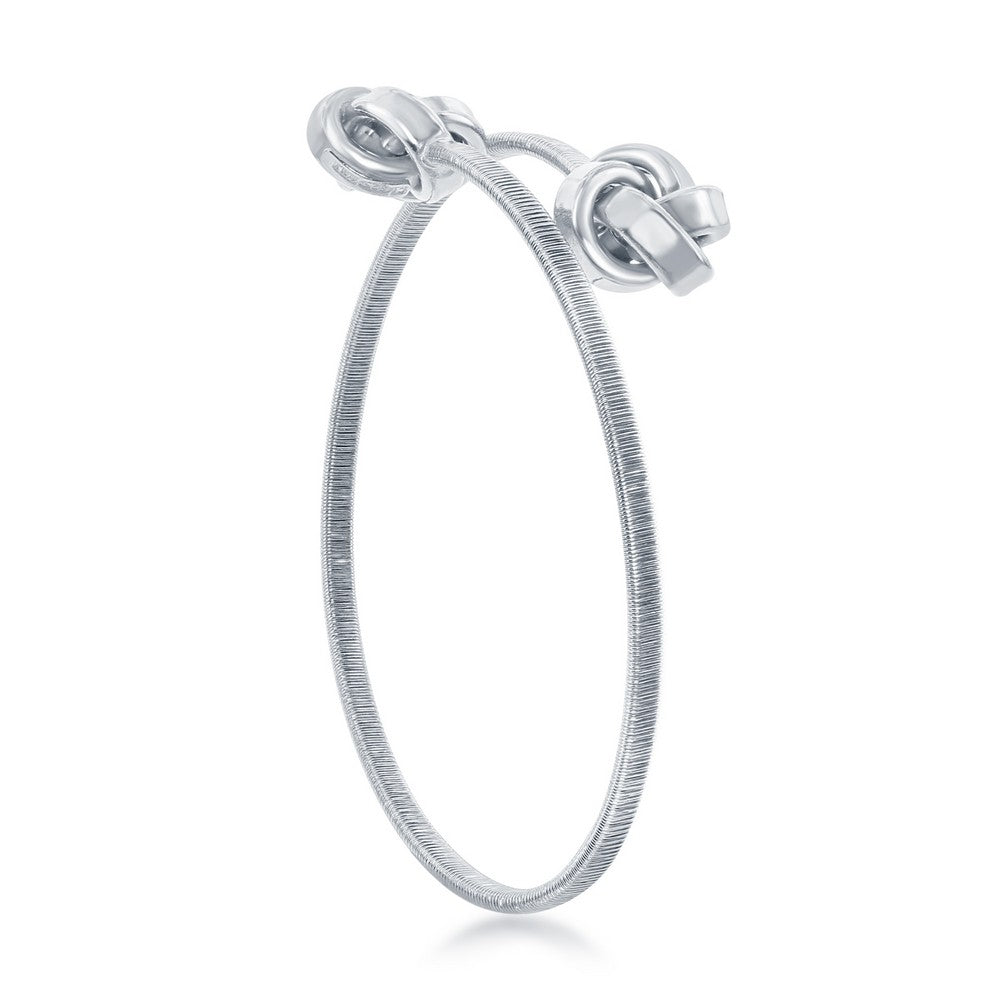 Sterling Silver Love Knot Wire Bangle