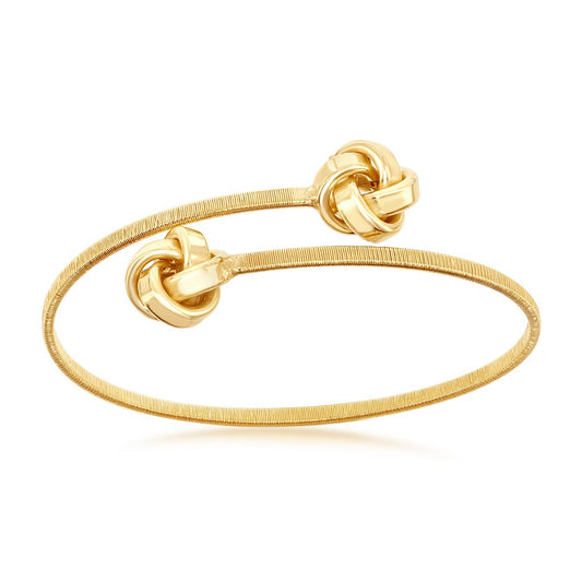 Sterling Silver Love Knot Wire Bangle - Gold Plated