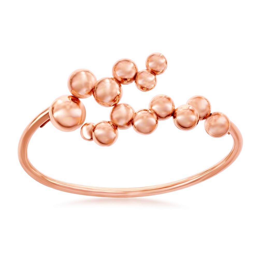 Sterling Silver Multi Bead Bangle - Rose Gold Plated