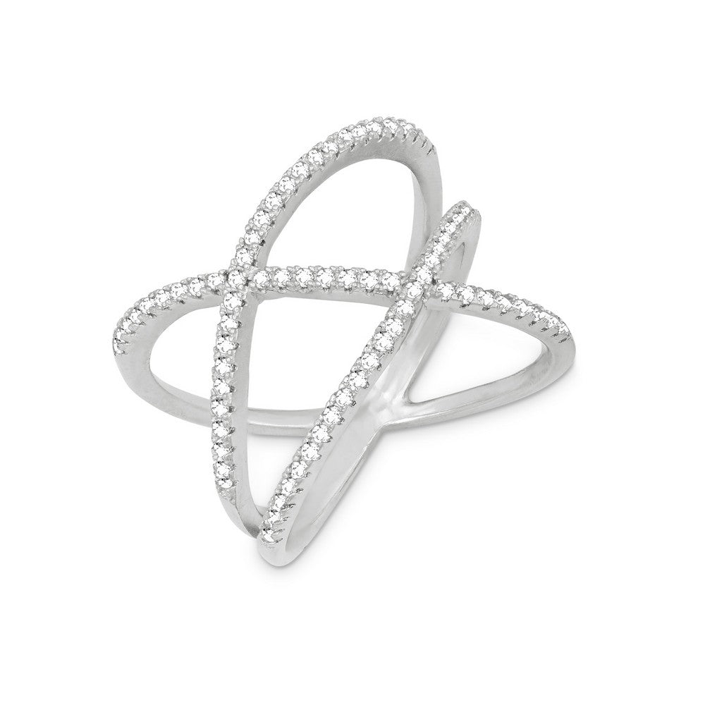 Sterling Silver DoubleX CZ Ring