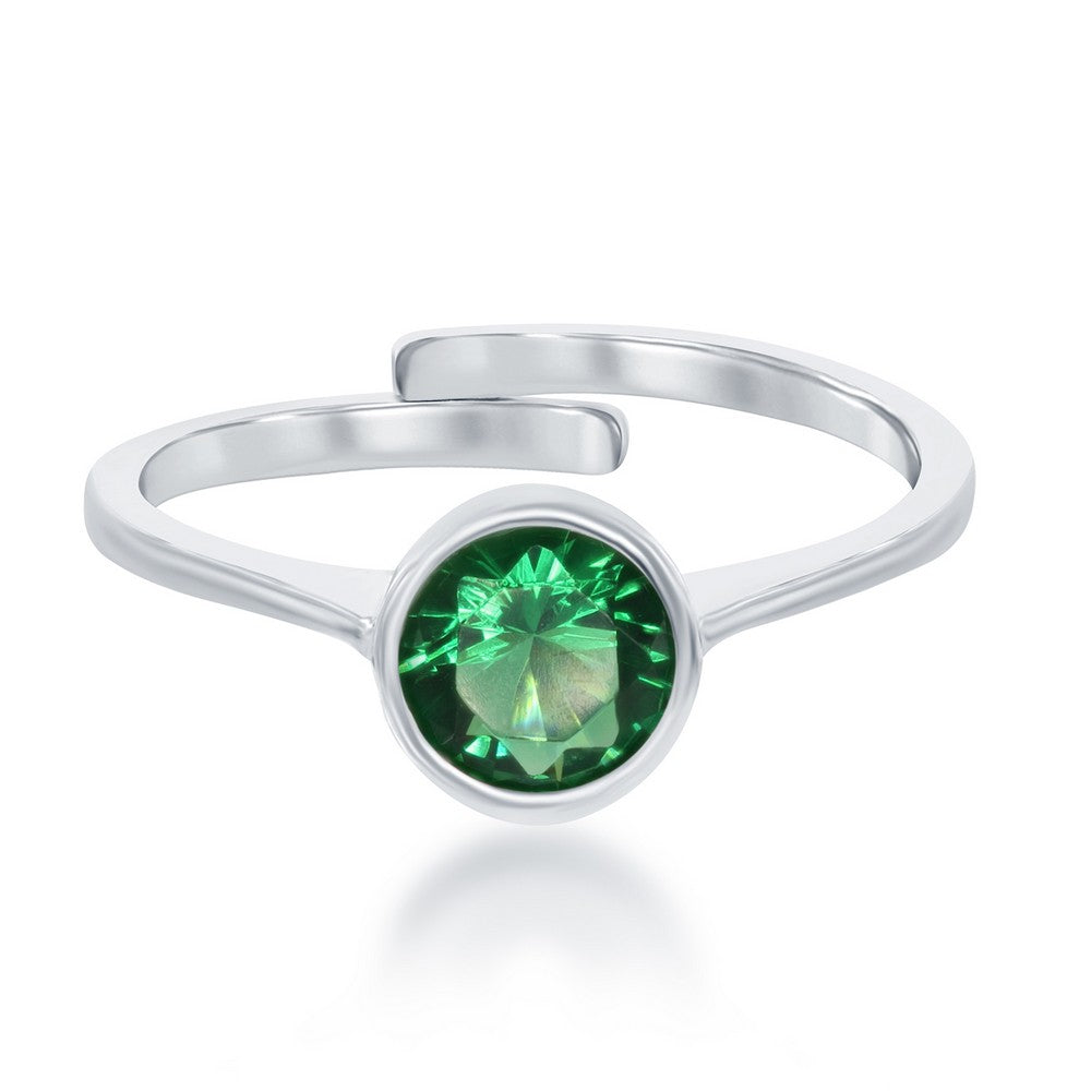May Created Emerald Bezel Set Ring