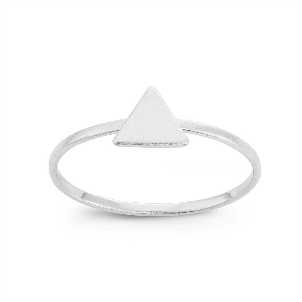 Sterling Silver Small Shiny Triangle Ring