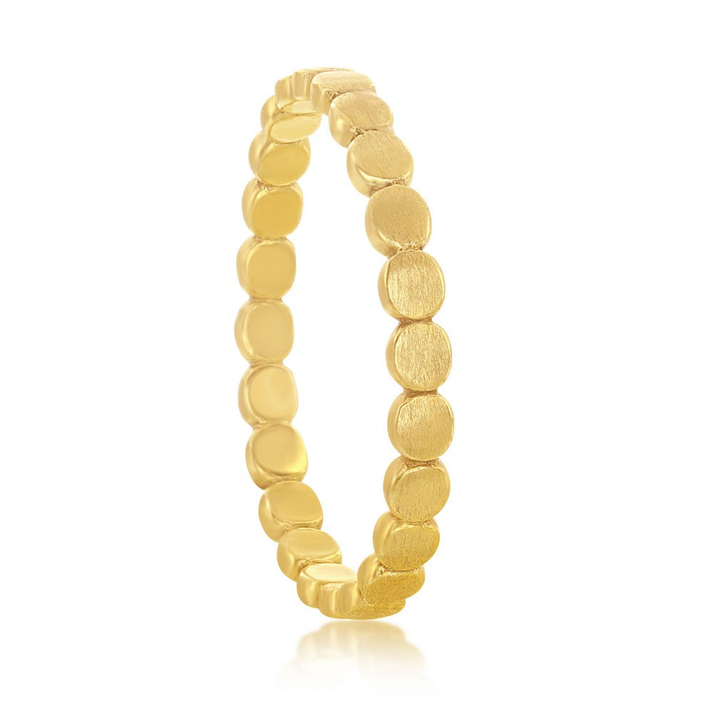 Sterling Silver Matte Linked Circles Ring -  Gold Plated