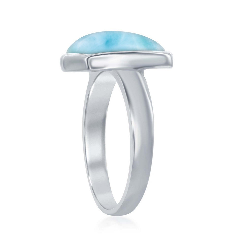 Sterling Silver Larimar Square Ring