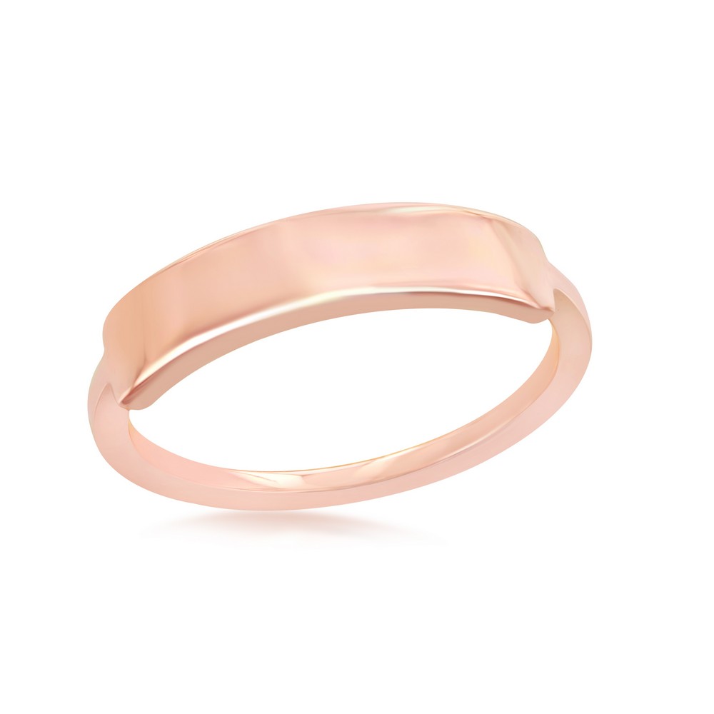 Sterling Silver Engravable Ring - Rose Gold Plated