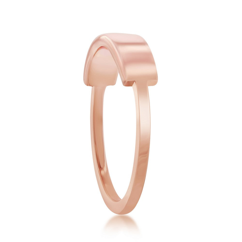 Sterling Silver Engravable Ring - Rose Gold Plated