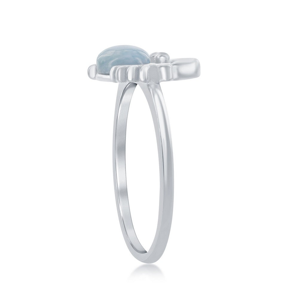 Sterling Silver Larimar Crab Ring