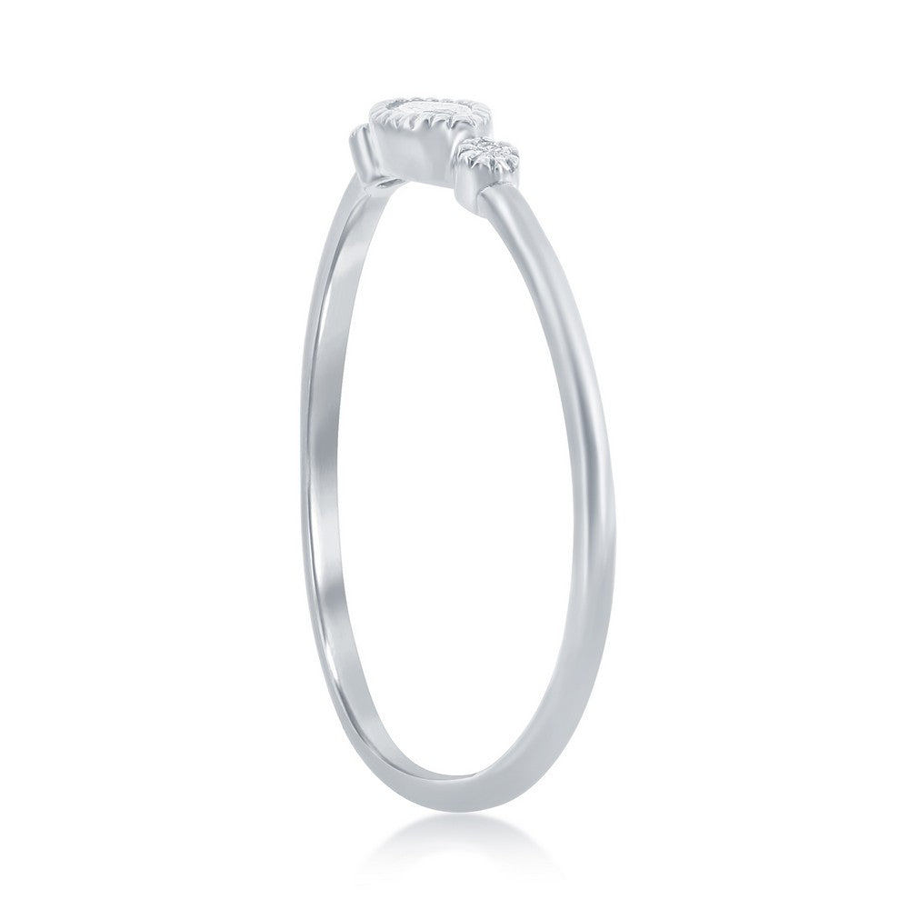 Sterling Silver Marquise & Bezel-Set CZ Ring