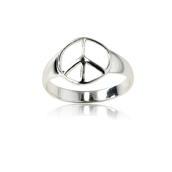 Sterling Silver Peace Sign Ring