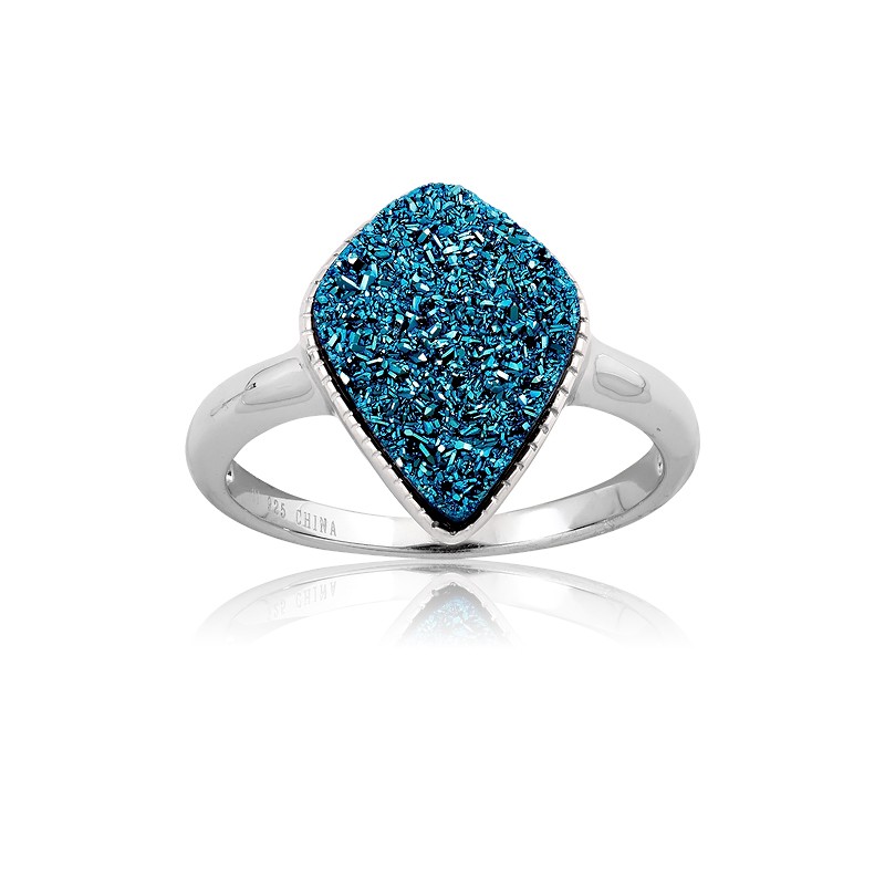 Sterling Silver Blue Druzy Ring