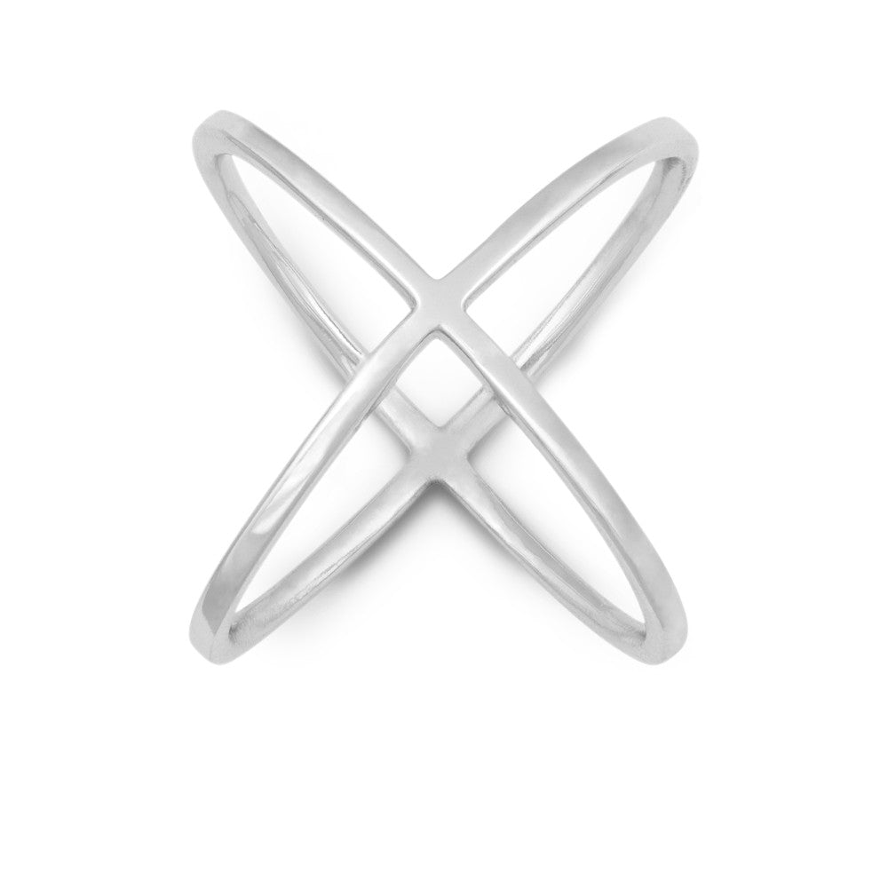 Sterling Silver X Style Ring