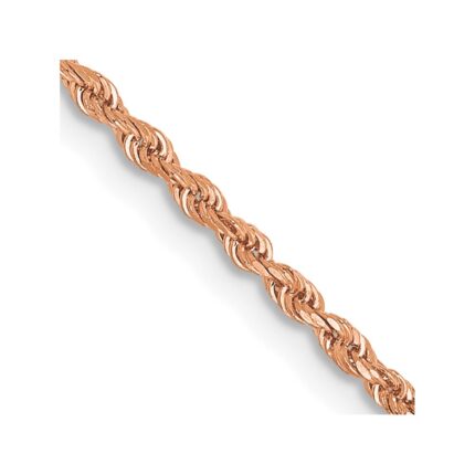 14K Rose Gold 1.5mm Diamond-cut Rope with Lobster Clasp Chain