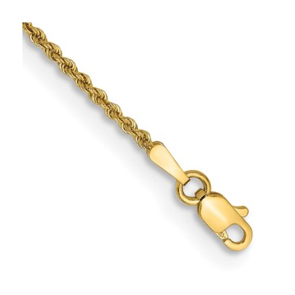 14K 1.5mm Regular Rope with Lobster Clasp Anklet