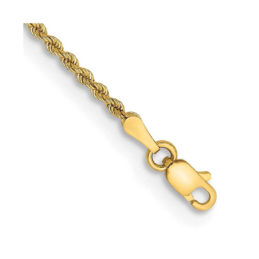 14K 2mm Regular Rope with Lobster Clasp Anklet - Image 1