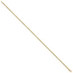 14K 2mm Diamond-cut Rope with Lobster Clasp Anklet - Image 2