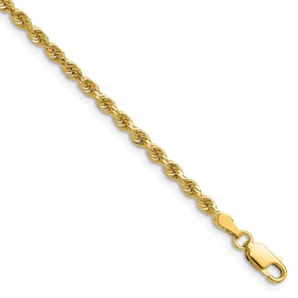 14K 2.75mm Diamond-cut Rope with Lobster Clasp Chain
