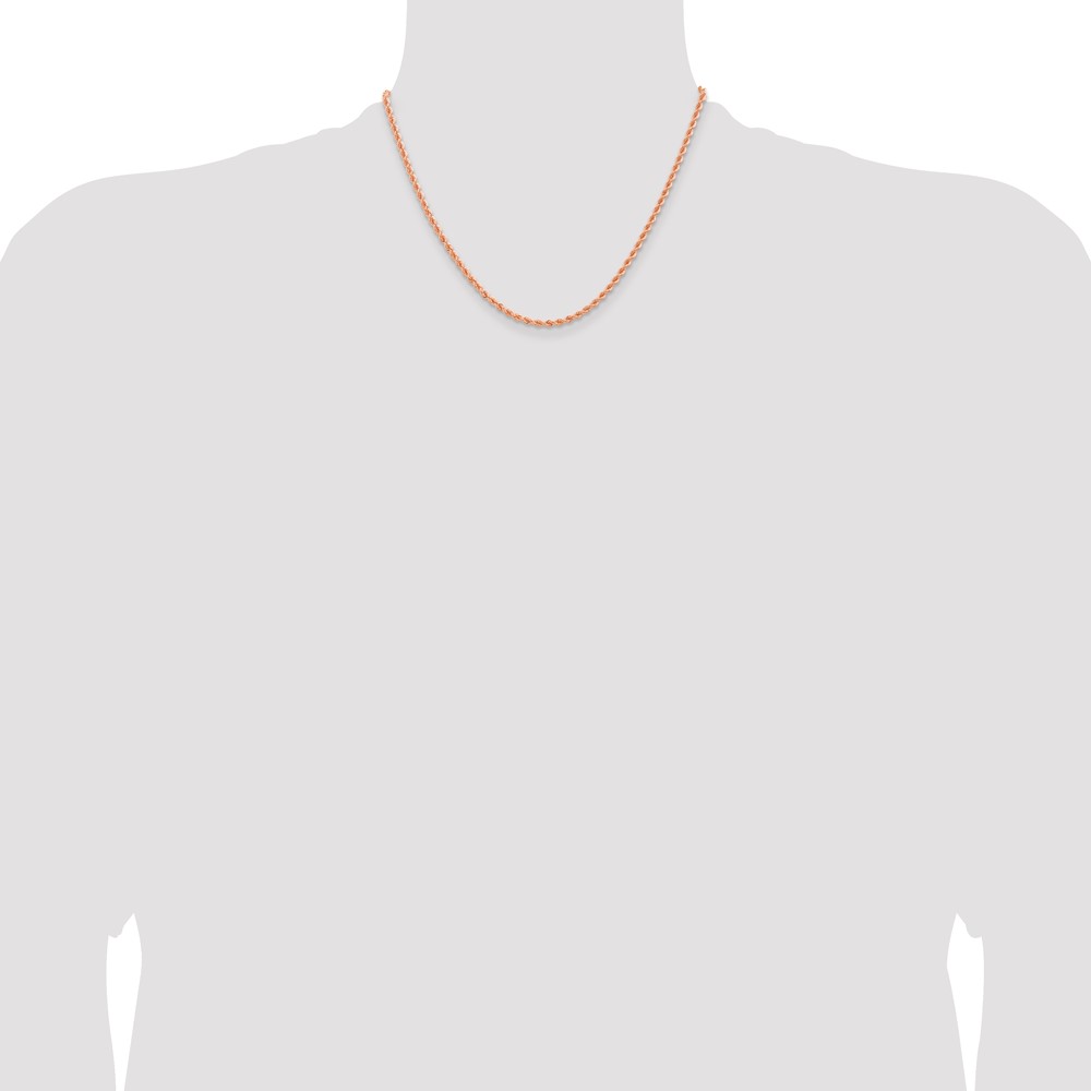 14k Rose Gold 2.75mm Diamond-cut Rope with Lobster Clasp Chain - Image 4