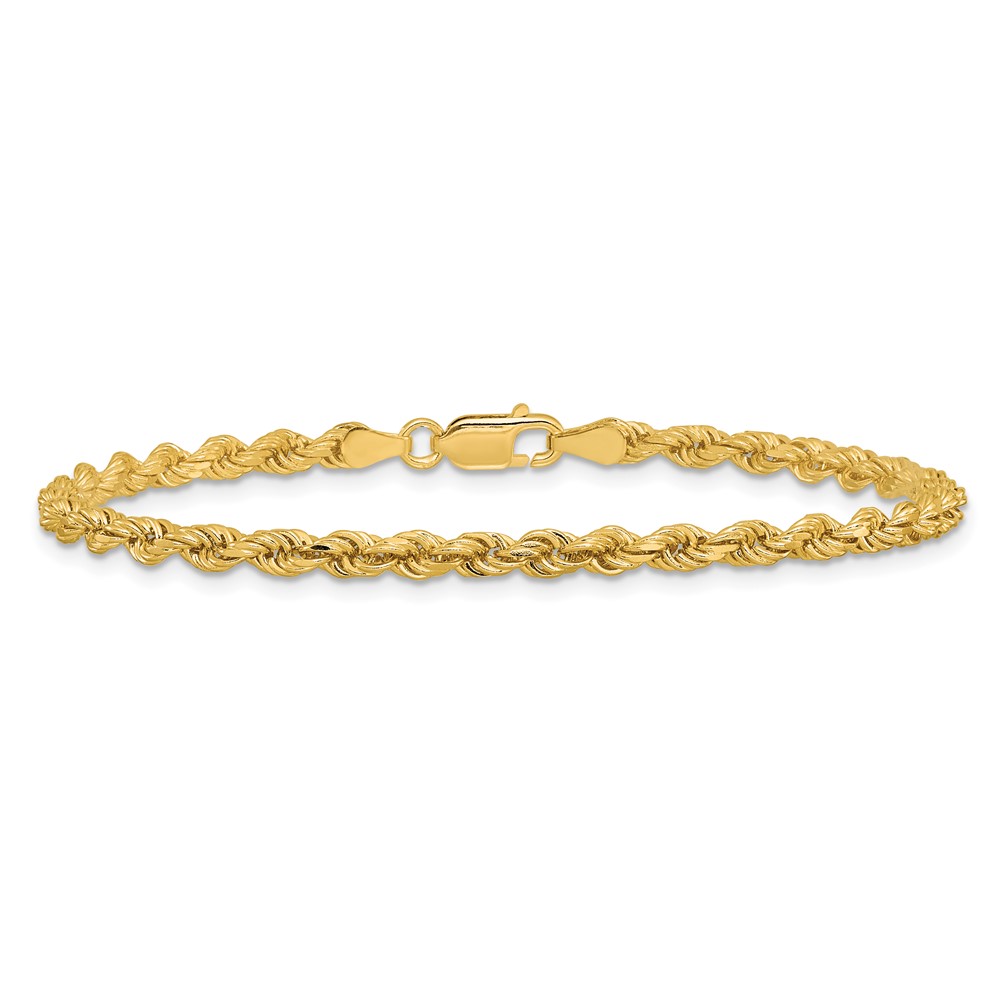 14K 3.25mm Diamond-cut Rope with Lobster Clasp Chain - Image 4