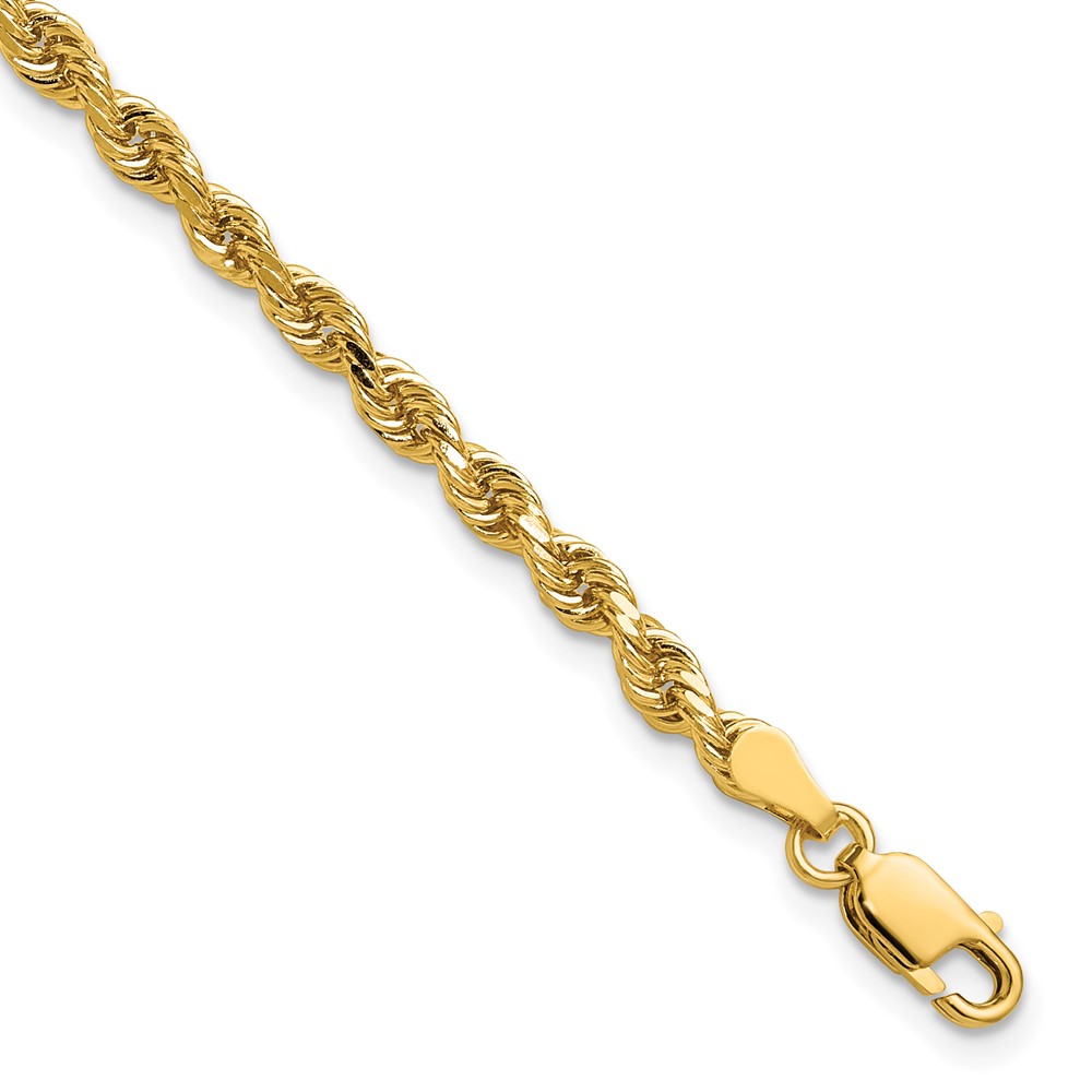 14K 3.25mm Diamond-cut Rope with Lobster Clasp Chain - Image 1