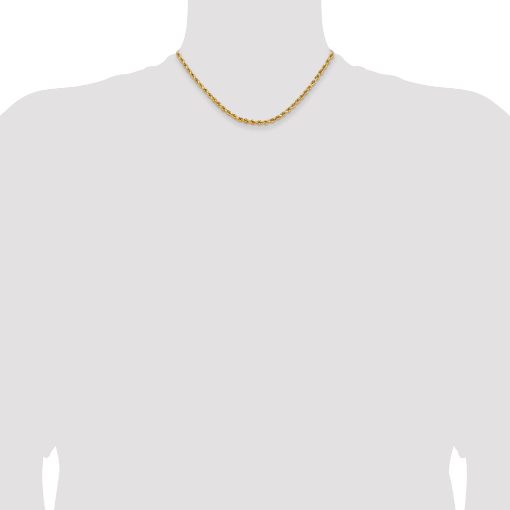 14K 3.75mm Diamond-cut Rope with Lobster Clasp Chain - Image 4