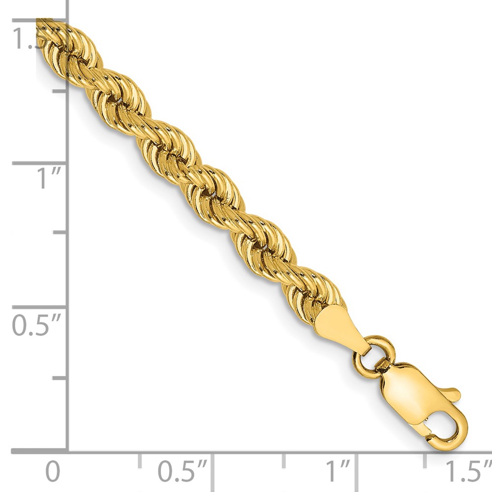 14K 4mm Regular Rope with Lobster Clasp Chain - Image 2