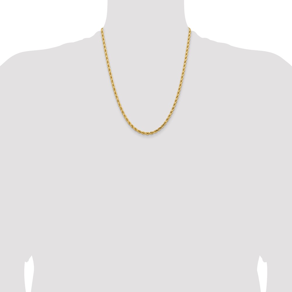 14K 4.25mm Diamond-cut Rope with Lobster Clasp Chain - Image 4