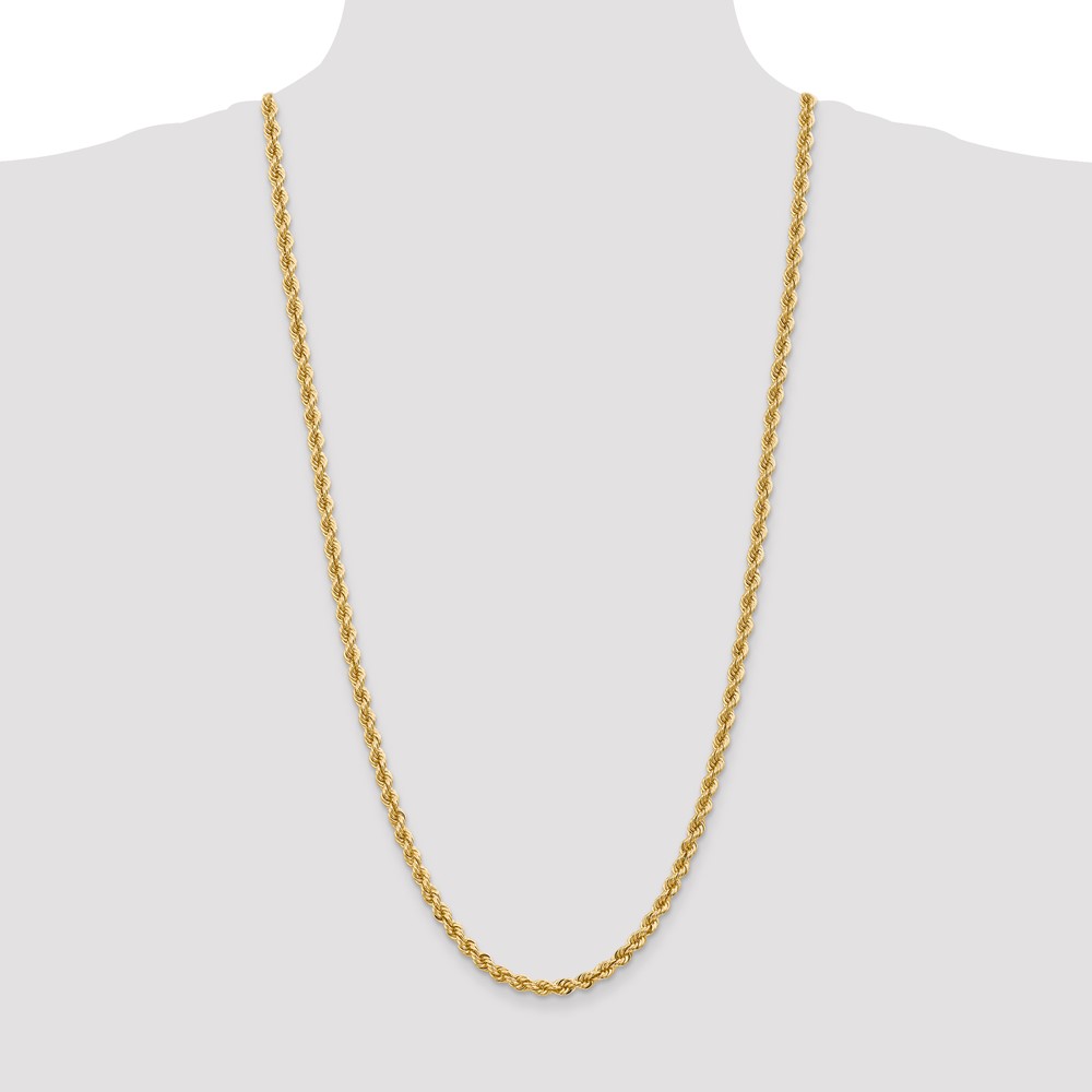 14K 5mm Regular Rope with Lobster Clasp Chain - Image 4