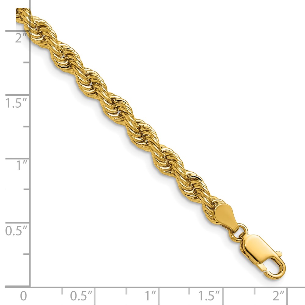 14K 5mm Regular Rope with Lobster Clasp Chain - Image 5