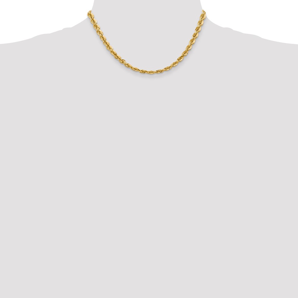 14K 5.5mm Diamond-cut Rope with Fancy Lobster Clasp Chain - Image 4