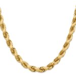 14K 8mm Diamond-cut Rope with Fancy Lobster Clasp Chain - Image 2