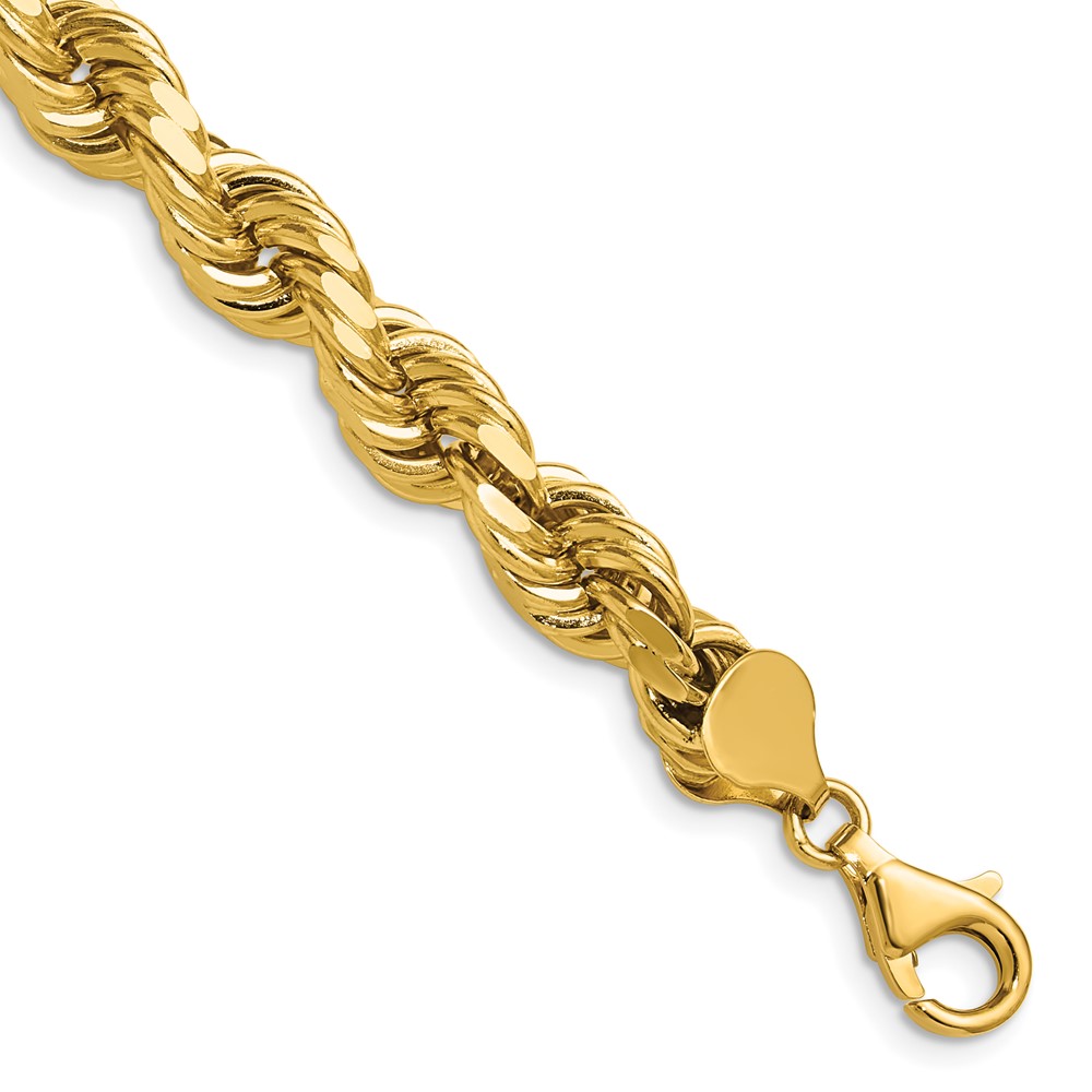 14K 8mm Diamond-cut Rope with Fancy Lobster Clasp Chain - Image 1