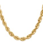 14K 10mm Diamond-cut Rope with Fancy Lobster Clasp Chain - Image 2