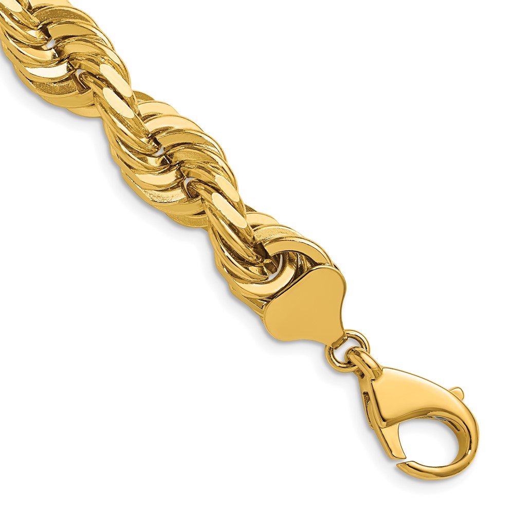 14K 10mm Diamond-cut Rope with Fancy Lobster Clasp Chain - Image 1