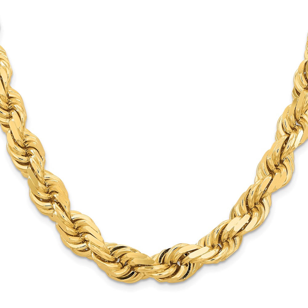14K 12mm Diamond-cut Rope with Fancy Lobster Clasp Chain - Image 2
