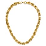14K 12mm Diamond-cut Rope with Fancy Lobster Clasp Chain - Image 5