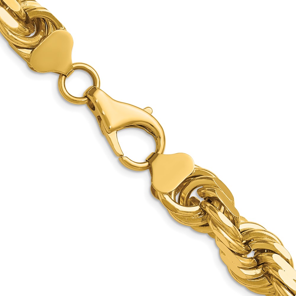 14K 12mm Diamond-cut Rope with Fancy Lobster Clasp Chain - Image 3