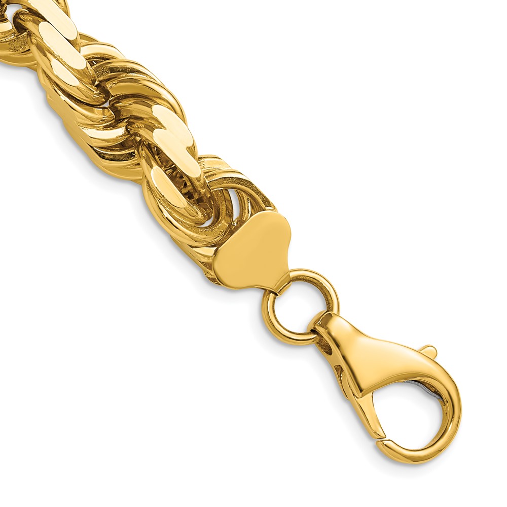 14K 12mm Diamond-cut Rope with Fancy Lobster Clasp Chain - Image 1
