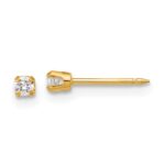 Inverness 14k Polished 2.4mm .10ct Lab Grown Diamond Short Post Piercing Earrings