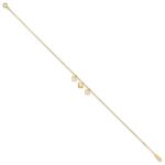 10k Polished Three Heart Dangles Plus Extender - Total Anklet - Image 2