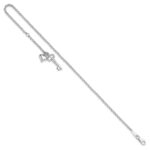 10k White Gold Heart and Key Dangle Plus Extender - Total Anklet - Image 5