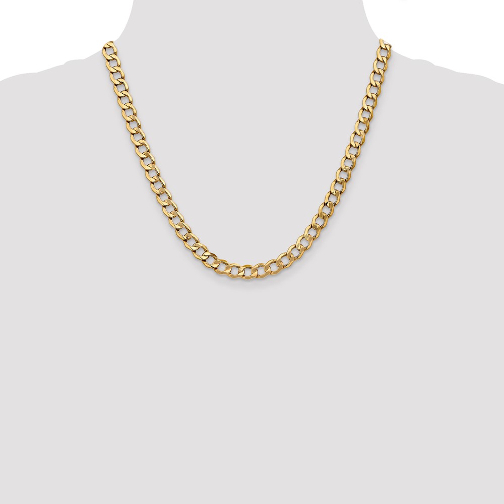 10k 7mm Semi-Solid Curb Link Chain - Image 4