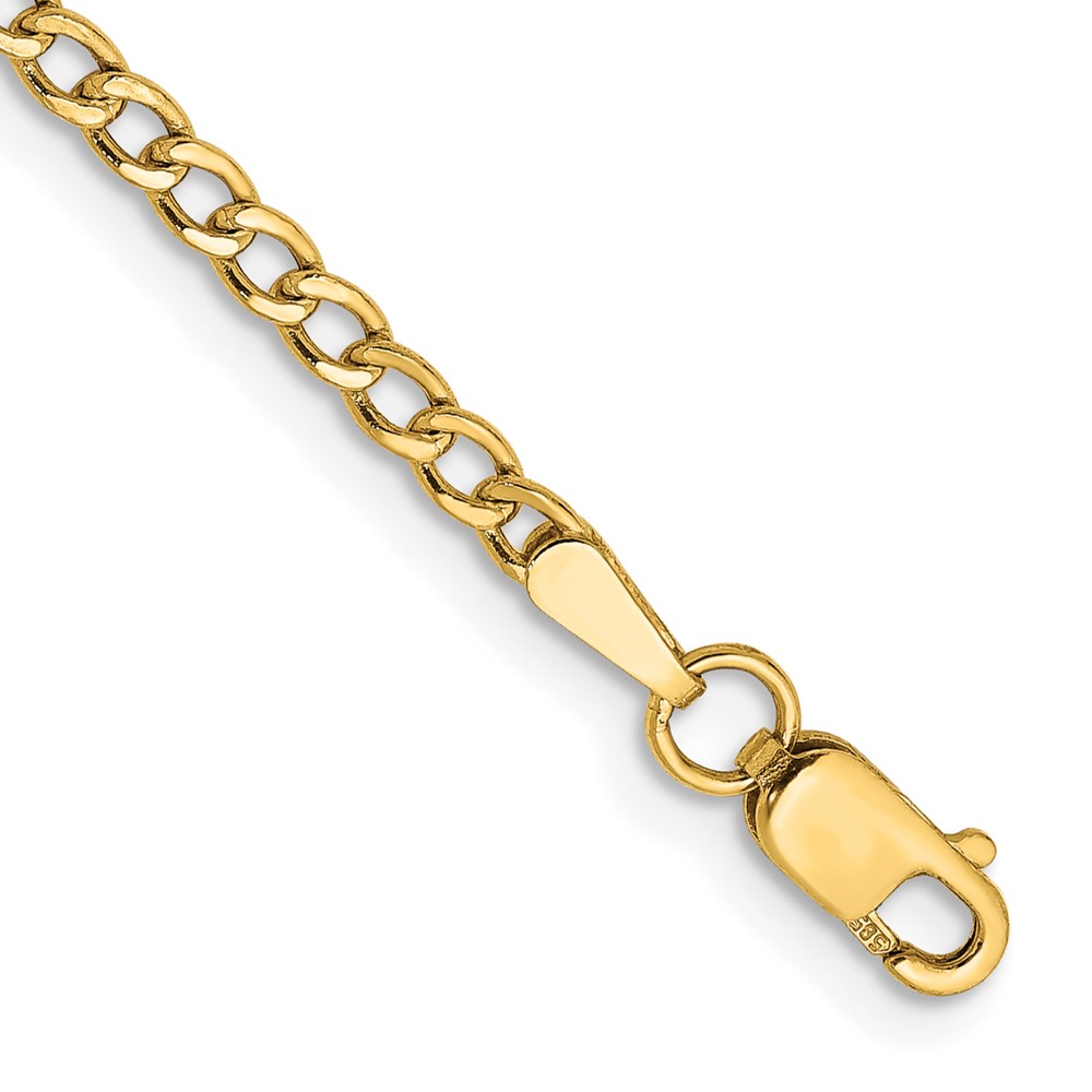10k 2.5mm Semi-Solid Curb Link Chain - Image 1