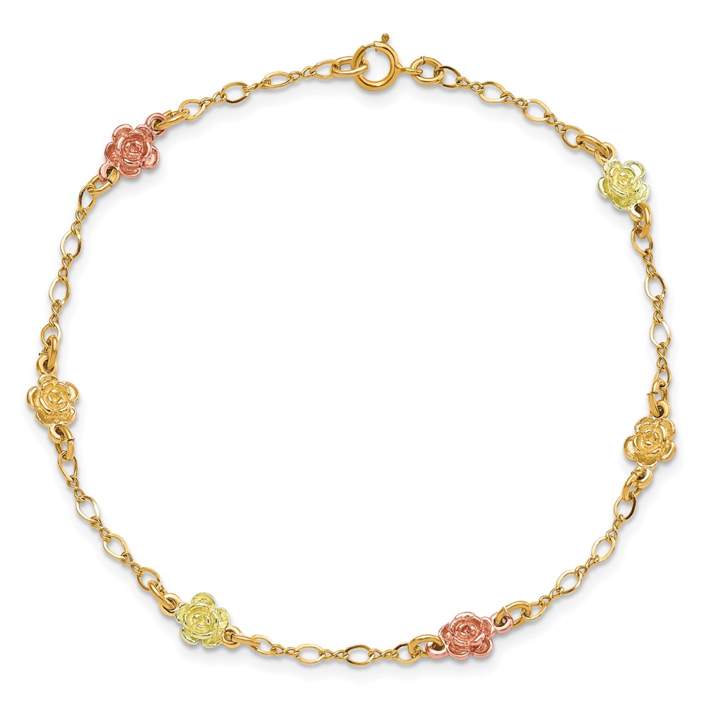 10k Tri-color Gold Black Hills Roses Bracelet - Image 4