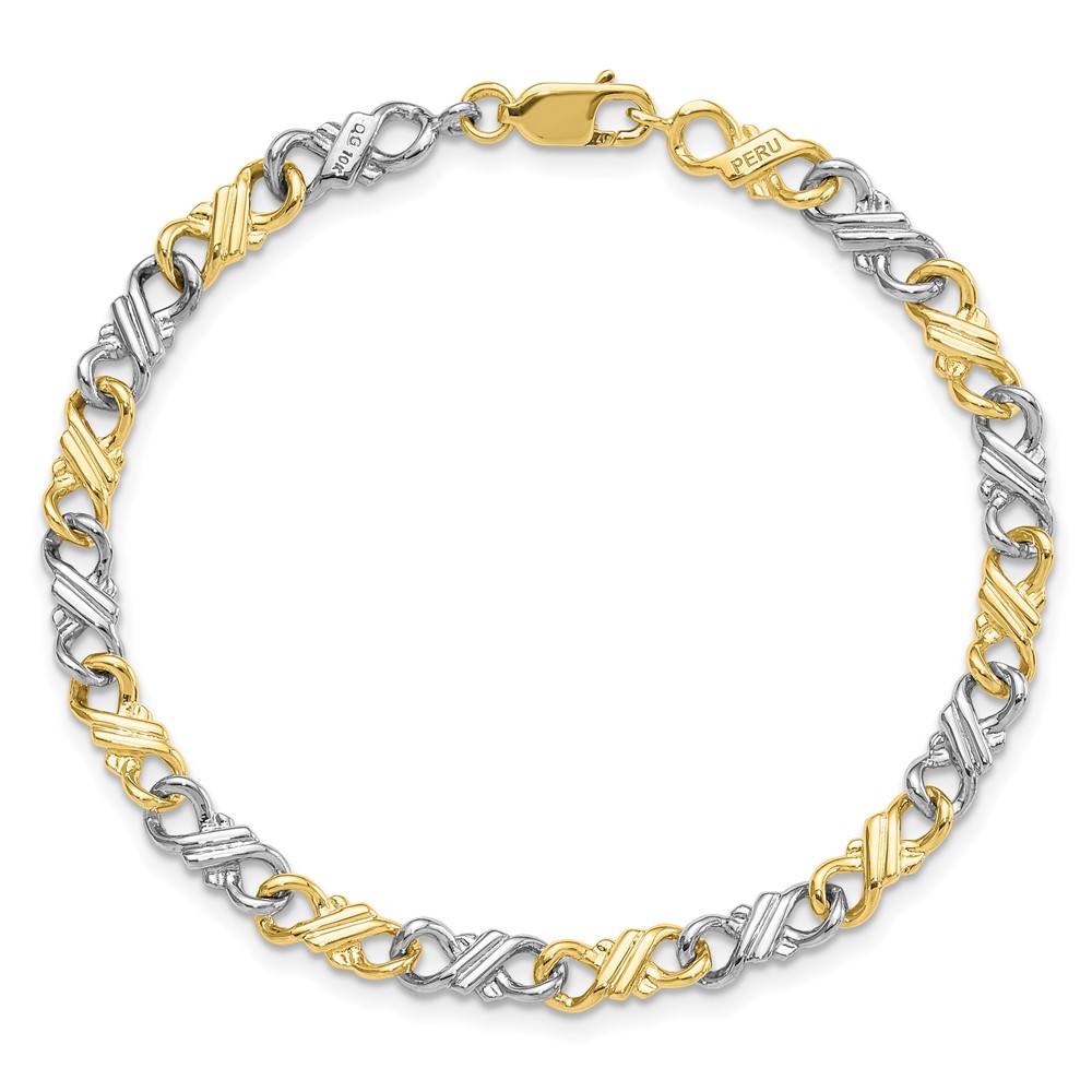 10k Two-Tone Solid Polished Fancy Bracelet - Image 4