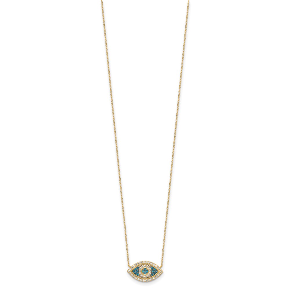 10K Polished CZ Evil Eye w/2 in ext Necklace - Image 2