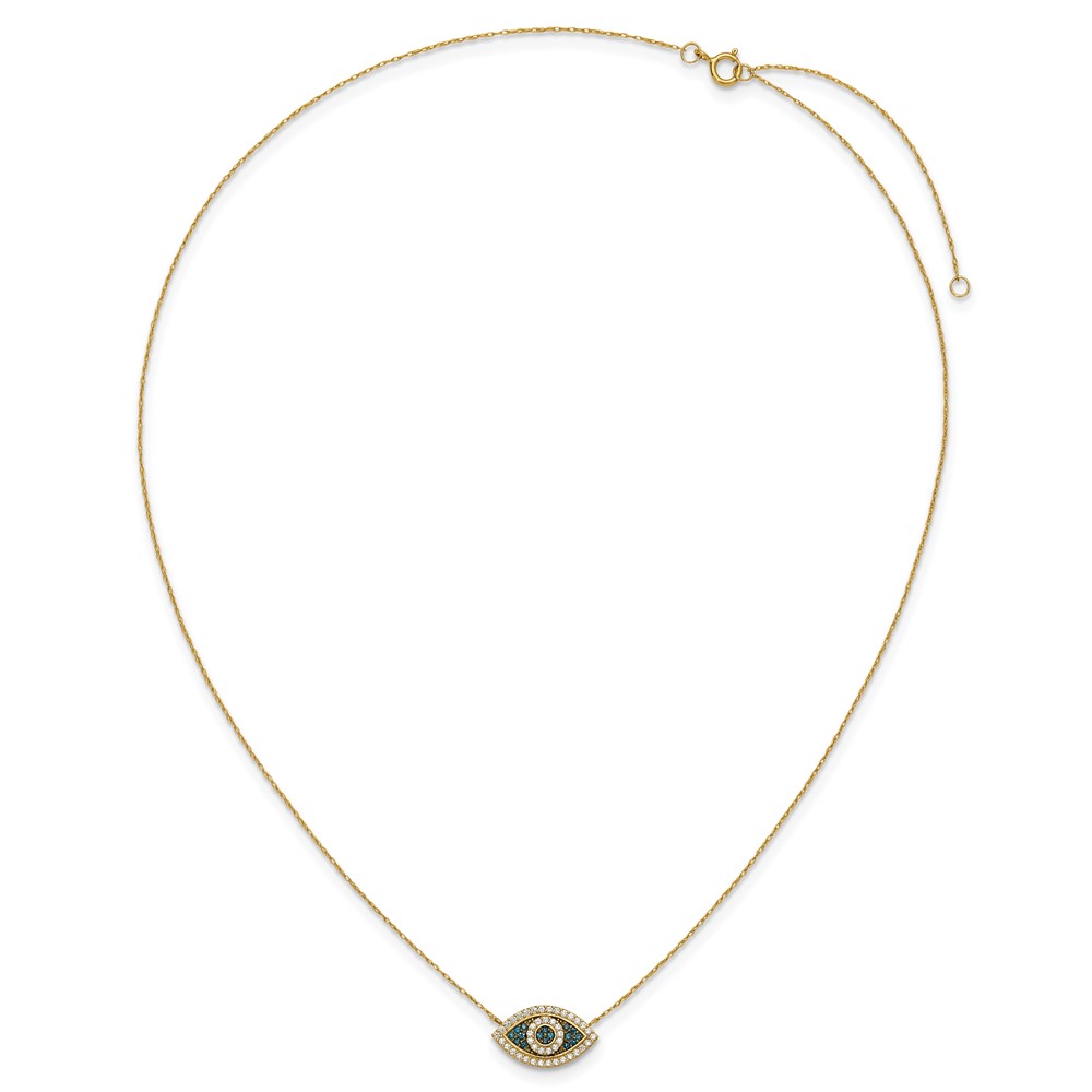 10K Polished CZ Evil Eye w/2 in ext Necklace - Image 5