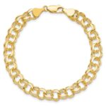 10k Solid Double Link Charm Bracelet - Image 3