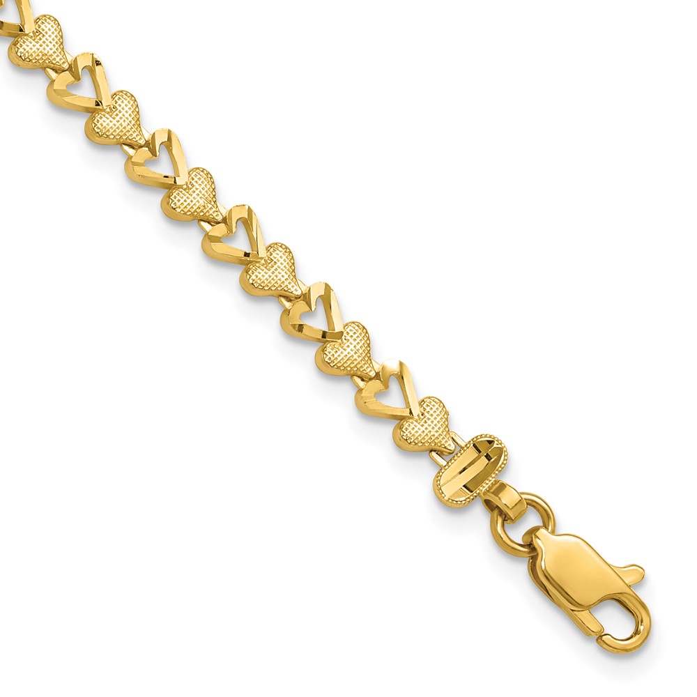 10k Heart Bracelet - Image 1