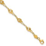 10k Polished and Lasered Spiral Link 7.25in Bracelet